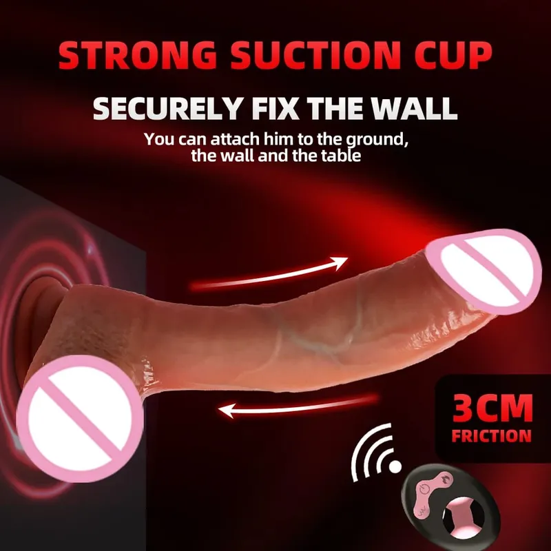 9.65" Thrusting BIG Dildo Vibrator Silicone with 10 Thrusting & Vibranting & Heating Modes Anal Dildo Sex Toys with Suction Cup