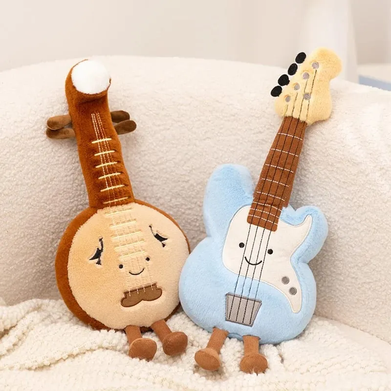 Musical Instrument Plush Toy Stuffed Kawaii Adorable Saxophone Bass White Piano Humanoid Doll with Legs Decor Gift — image 7