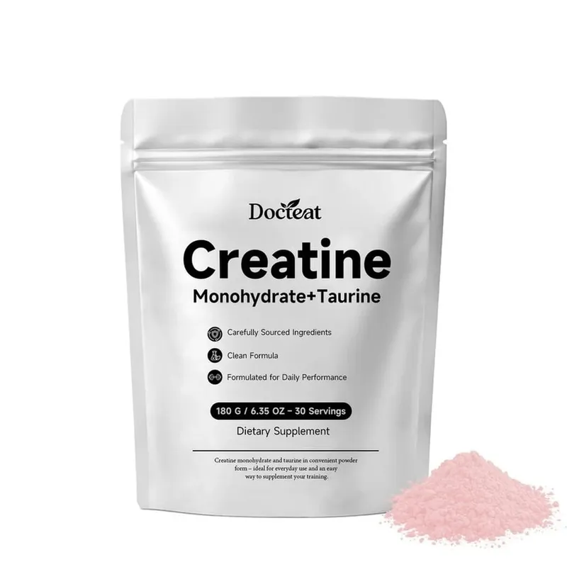 Docteat Creatine Monohydrate Taurine Powder for Muscle Phosphocreatine Support and Sports Nutrition Performance 30 Servings