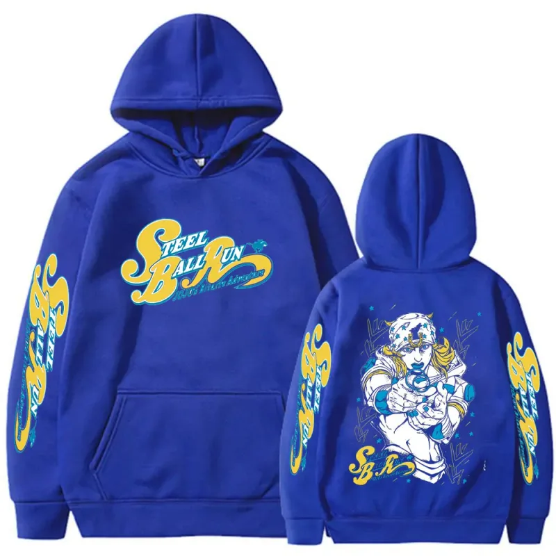 Anime Jojo Bizarre Adventure STEEL BALL RUN Jonathan Joestar Hoodies Men Women Clothing Hip Hop Oversized Hooded Sweatshirts — image 10