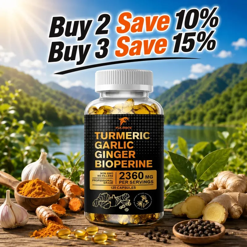 Premium Turmeric Curcumin Supplement with Garlic & Ginger Supports Joint Comfort Anti-Inflammatory Immune Health & Vitality — image 1