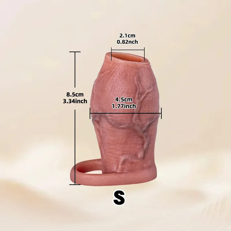 Dick Sleeve Enlargement Lock Sperm Penis Ring Adult Men Sex Toy Enlarged and Thicken Cock Sleeve Soft Silicone Male Sexy Toy 18+ — image 8