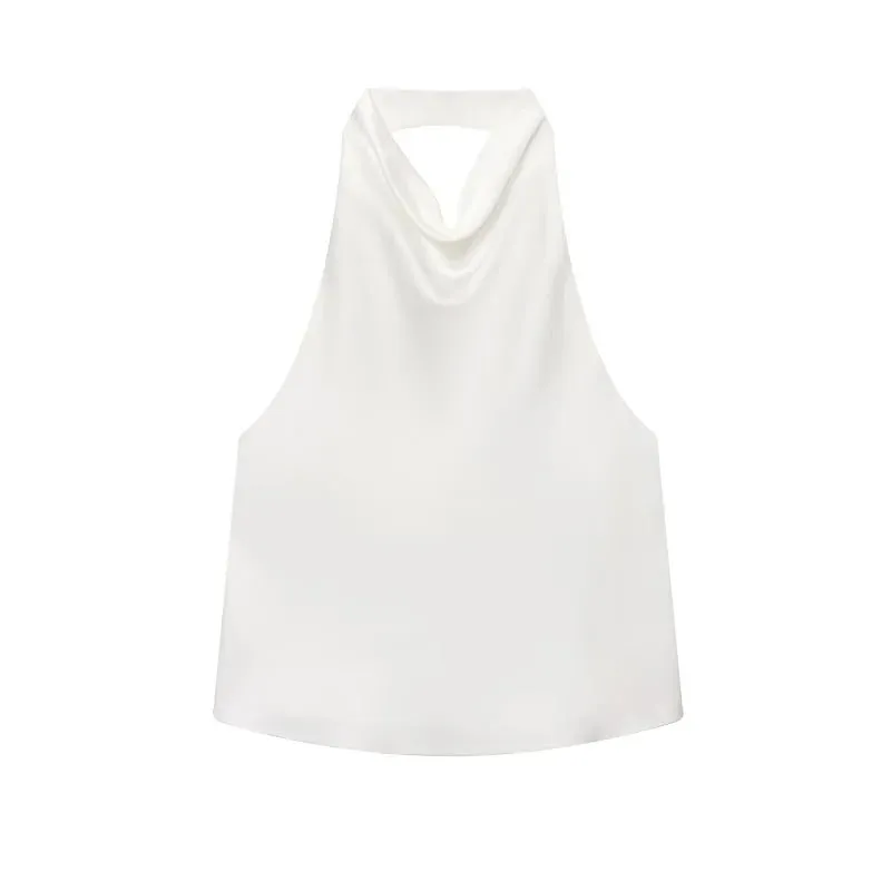 Satin Halter Tops for Women off Shoulder Backless Tops Woman 2026 Sexy Strapless Women's Tops Camisole Beach Top Female — image 14