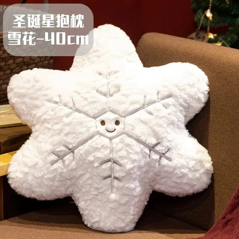 Christmas Plush Pillow Cute Santa Snowflake Gingerbread House Wreath Stuffed Cushion Soft Fluffy Home Decor Xmas Gift — image 13
