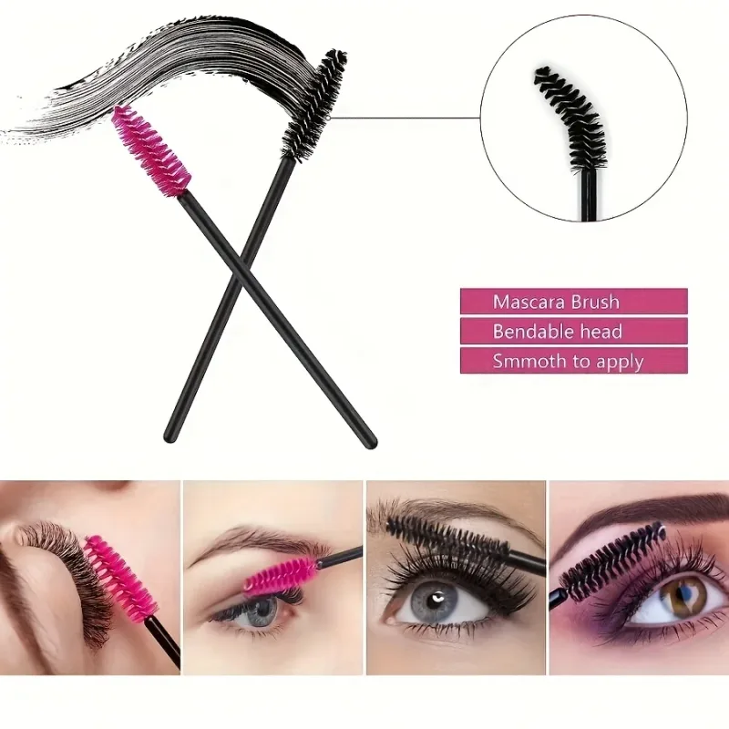 229 Buah Set Kuas Rias - 100 Bulu Mata & 100 Kuas Bibir dengan Kotak Penyimpanan Kit All-in-One untuk Pemula/Pro (Penggunaan Salon & Rumah)