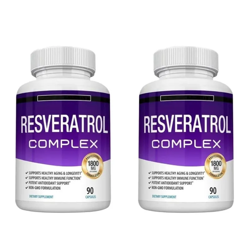 Resveratrol Supplement 1800 Mg Antioxidant Complex for Healthy Aging Health Support Immune System for Men Women 90 Capsules — image 9