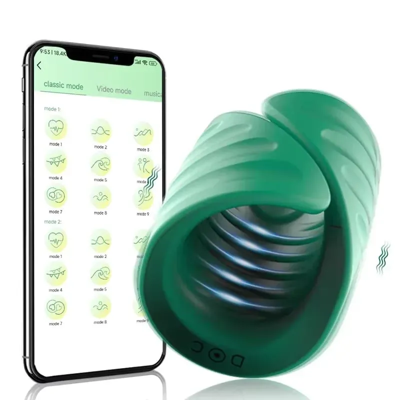 Men Penis Delay Trainer Male Masturbator Tongue Licking Glans Stimulater Delay Exerciser Vibrator Sex Toy for Men Adult Goods