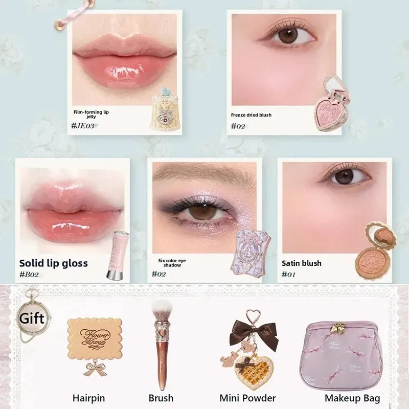 Flower Knows Makeup Set Midsummer Fairytales Flowerknows Foundation Little Angel Highlight Strawberry Rococo Lip Glaze 11pcs Kit — image 17