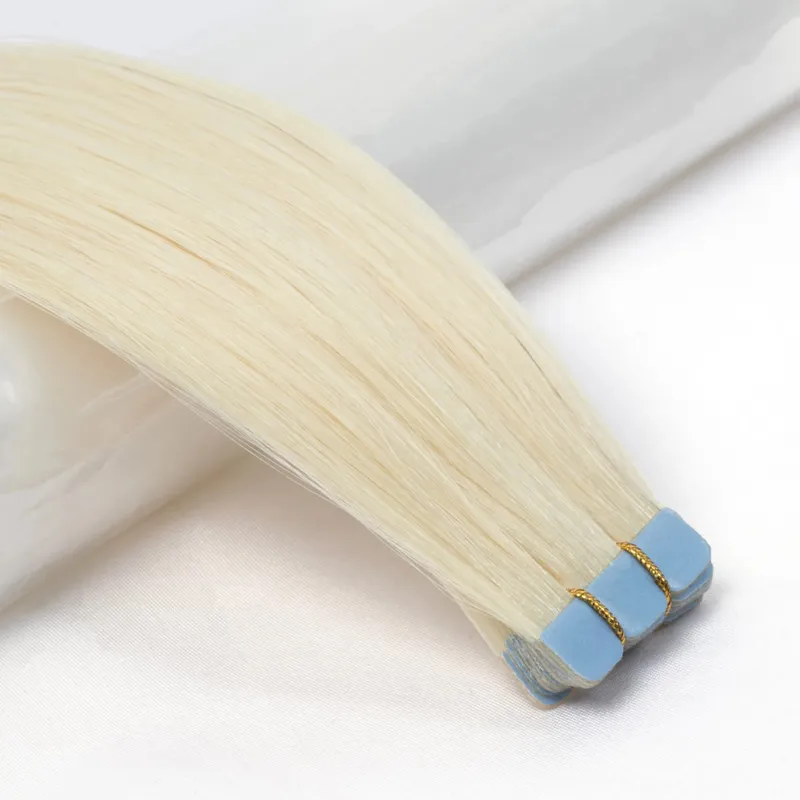 Human Hair Mini Tape In Extensions Skin Weft Machine Remy Natural Tape In 10pcs For Side Tape On Hair 12-24 Inch