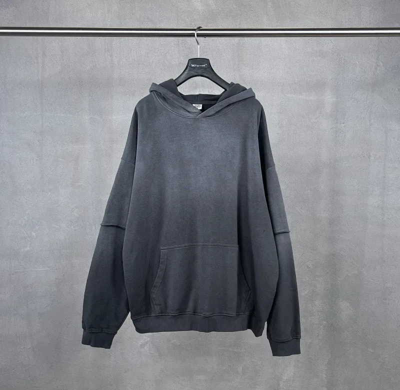 New Autumn Winter Men 400gsm Hoodies Streetwears High Street Heavy Weight Washed Cotton Sweatshirts Brand Tracksuit — image 8