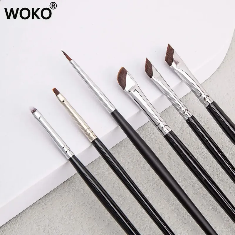 5/6PCS Gel sottile Eyeliner Pennelli per trucco Set di pennelli per eyeliner Flat Top Eyeliner Pennello per correttore Eye Liner Strumento per il trucco dettagliato — image 2