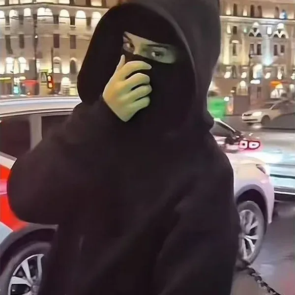 Men and Women Balaclava Y2K Gothic Harajuku Winter New Item Double Hooded Sweatshirt Men's Hooded Mask Zipper Sportswear — image 5