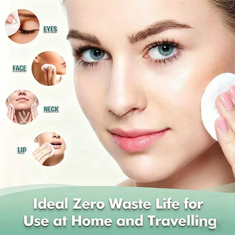 12pcs Reusable Cotton Pads Washable Makeup Remover Discs Washable Round Bamboo Make Up Pads Skin Care Tool HZM06