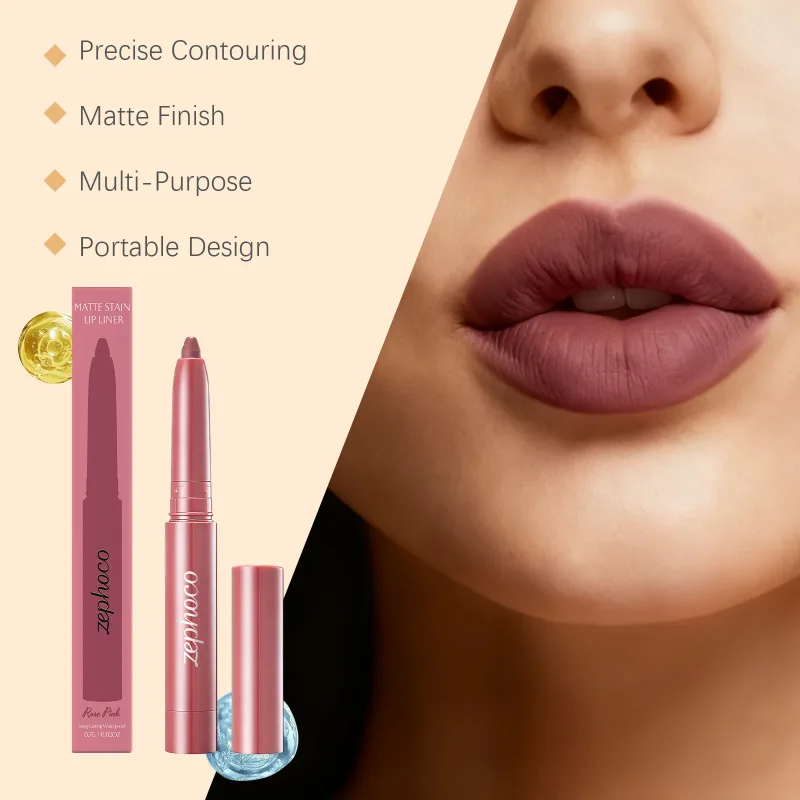 Matte Finish Lip Liner Pencil Stain Color Fade Resistant Outline Full Lips All Day Wear Creamy Pigment Define Shape Lips Pencils