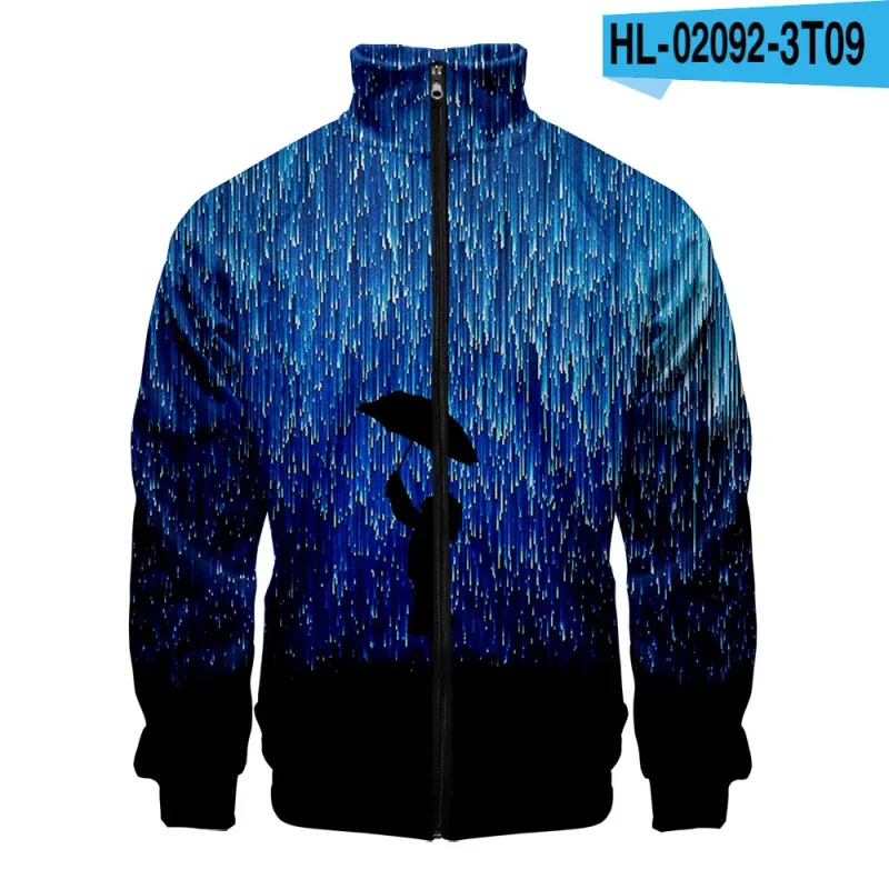 Harajuku Popular Rain 3D Print Zipper Raglan Jacket Windbreaker Boys/Girls Comfortable Stand Collar Jackets Coats — image 28
