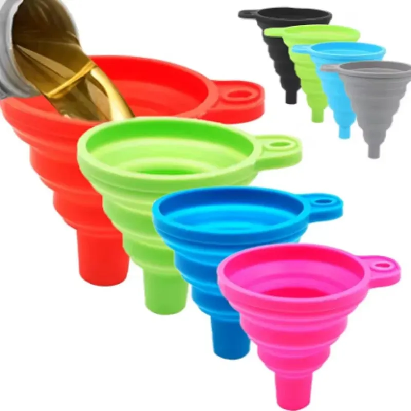 Embudo de silicona plegable S L para rellenar botellas, embudo de silicona para cocina, utensilios de cocina plegables, relleno de aceite, 1/3/5/10 Uds. — image 3