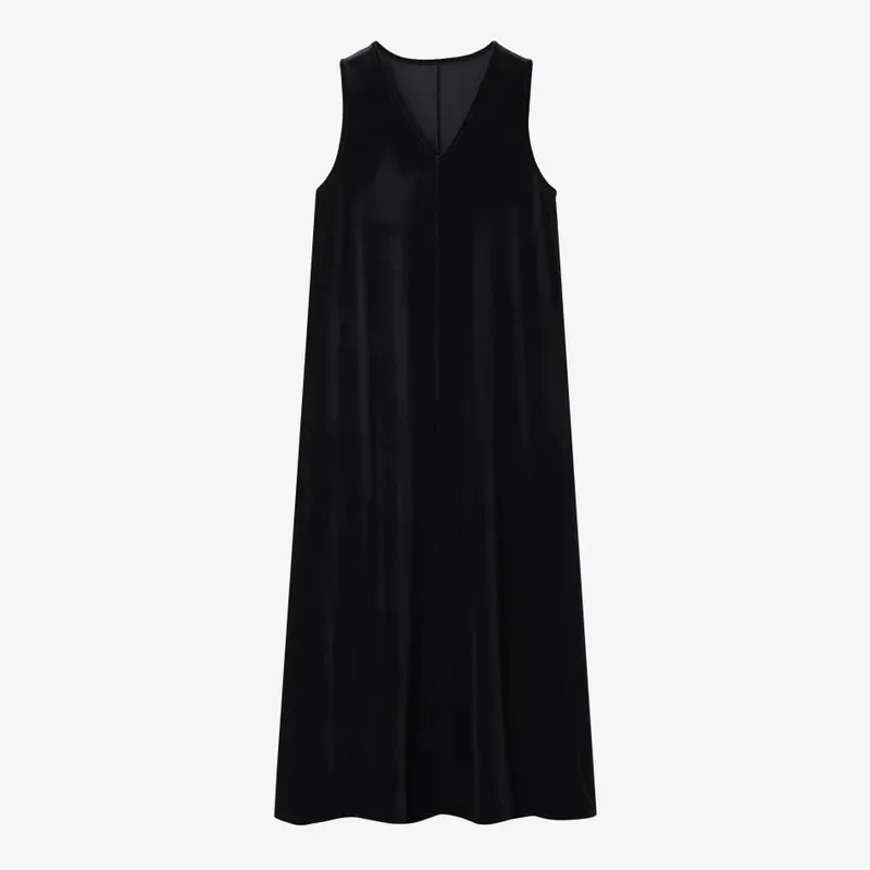 AS AW26 Fluwelen trui-jurk met zijzakken + Jersey basic opstaande kraag