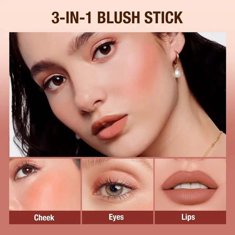 O.TWO.O 2pcs Makeup Set Multi Lipstick Blush Stick Face Primer Makeup Base Oil-Control Waterproof Lightweight Makeup for Women