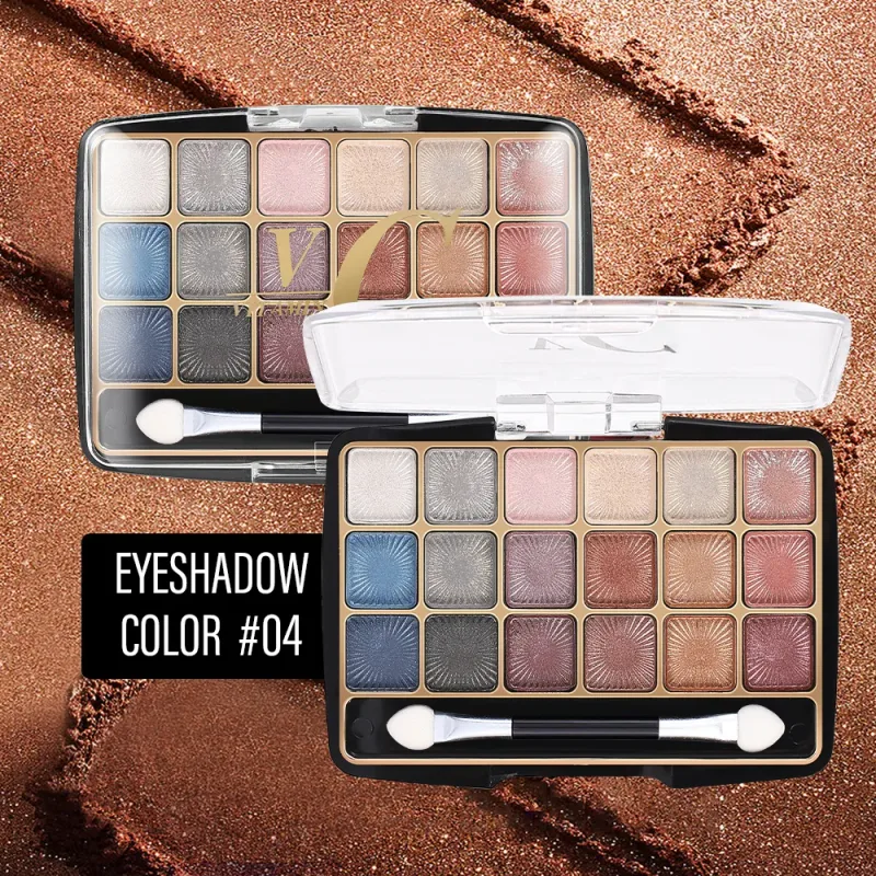 18 Colors Glitter Eyeshadow Palette Long Lasting Korean Eye Makeup Matte Shimmer Pigment Nude Eyeshadow Palette Cosmetics