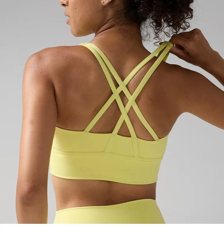 Solid Color Women Women Fitness Yoga Bras Race Back Sports Bras Nylon Top Women Bra Sexy Breathable Underwear For Women Gym — image 8