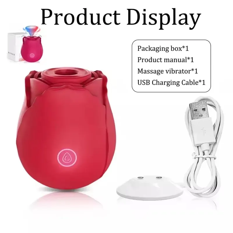 Powerful Rose Sucking Vibrator for Women G-Spot Licking Clitoris Stimulation Female Sucker Vagina Nipple Massager Adult Sex Toys — image 9