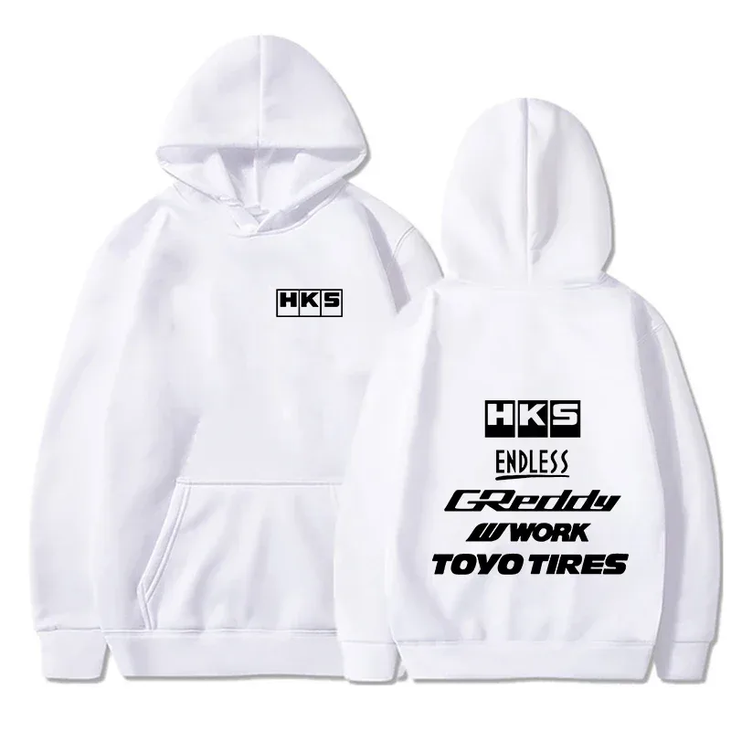 2025 남성 패션 멋진 까마귀 일본 JDM 수정 된 자동차 HKS 끝없는 Hoody 남성 여성 빈티지 캐주얼 운동복 긴 소매 풀오버