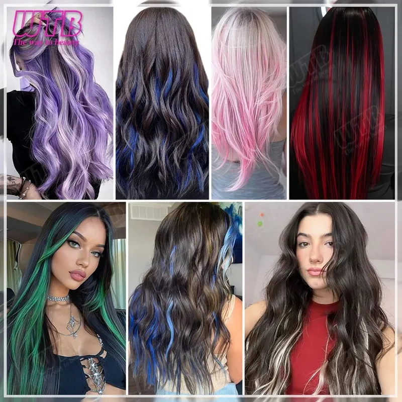 10Pcs Colored Synthetic Extension Wigs BB Clip Style Straight Hair Extensions Suitable for Women to Wear at Holidays and Parties — image 5