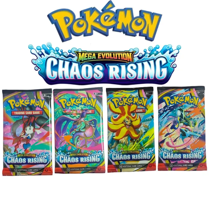 100PCS Cards Pokémon Booster Packs TCG Trading Cards Paradox Rift Chaos Rising Prismatic Evolutions Game Card Packs for Gift — image 6