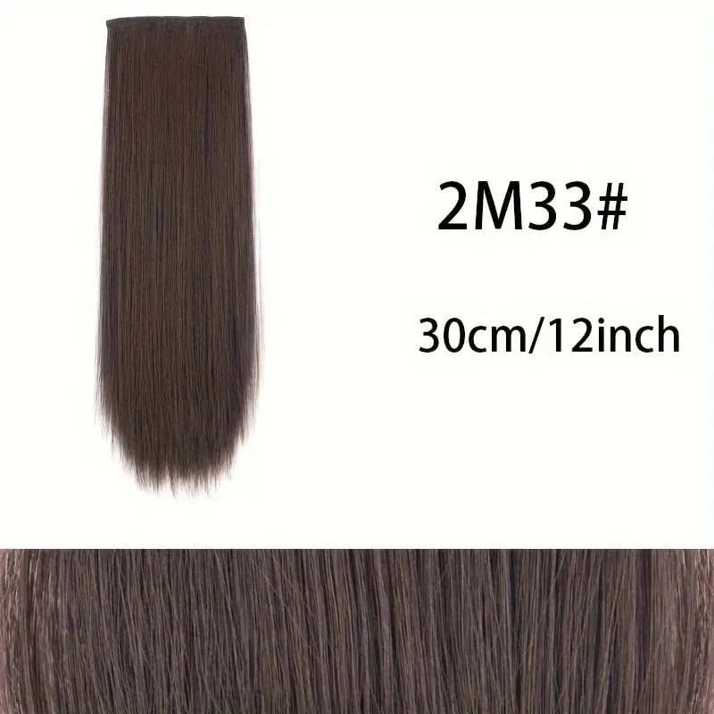 30 cm synthetisches, kurzes, gerades Pad, unsichtbare Haarverlängerung, Futter der Haaroberseite, Seitenabdeckung, Haarteil für Frauen
