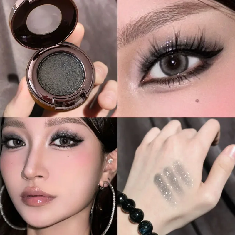 Metallic Glitter Black Blue Eyeshadow Purple Green Metallic Highlighter Eyeshadow Diamond Long Lasting Eye Makeup Women Cosmetic — image 9