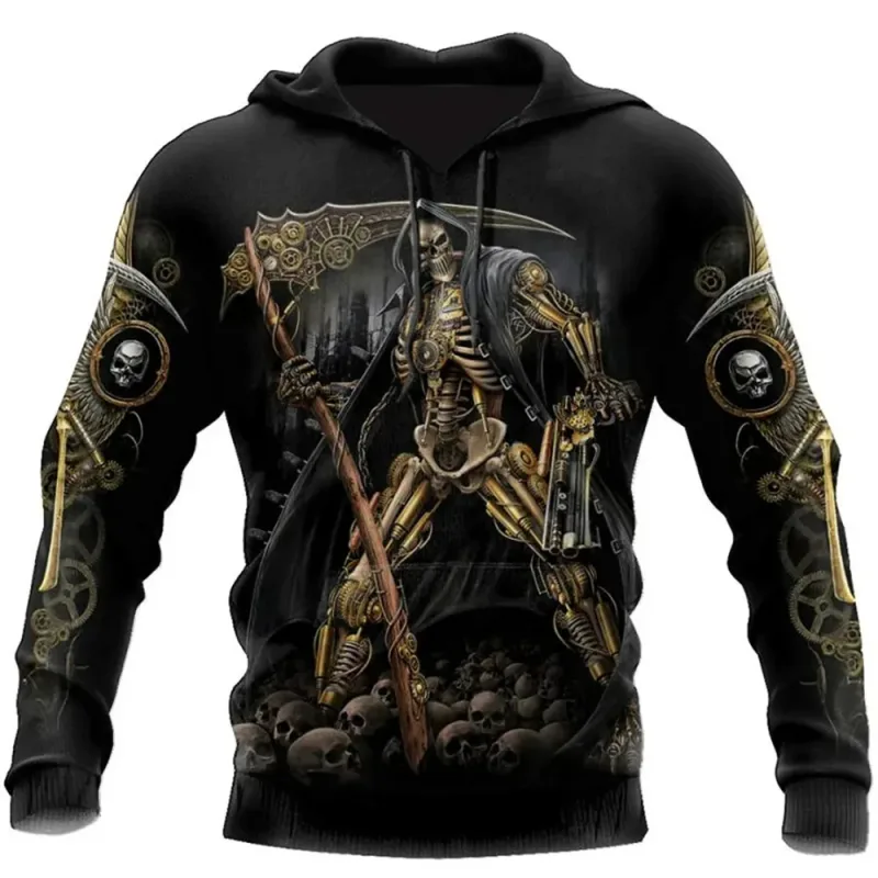 Vintage Skull 3D Print Hoodie Men/Women Casual Fashion Hoodies 2026 Pullover Sweatshirts Oversized Unisex Men Coat — image 16