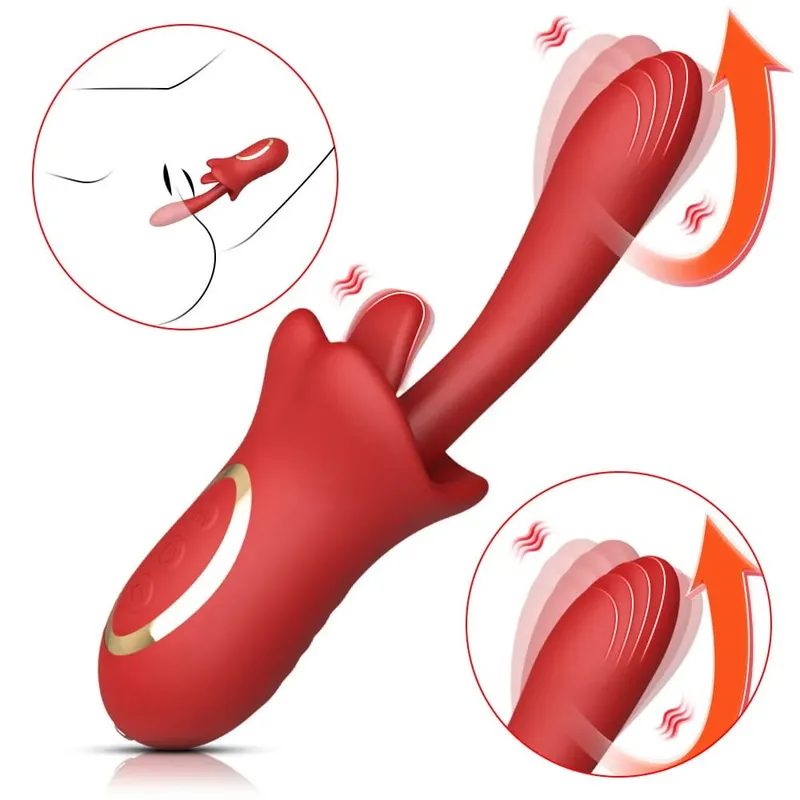 هزاز دفع 10 سرعات للنساء 3 أوضاع لعق اللسان G Spot البظر مدلك 100% مقاوم للماء ألعاب جنسية للبالغين — image 2