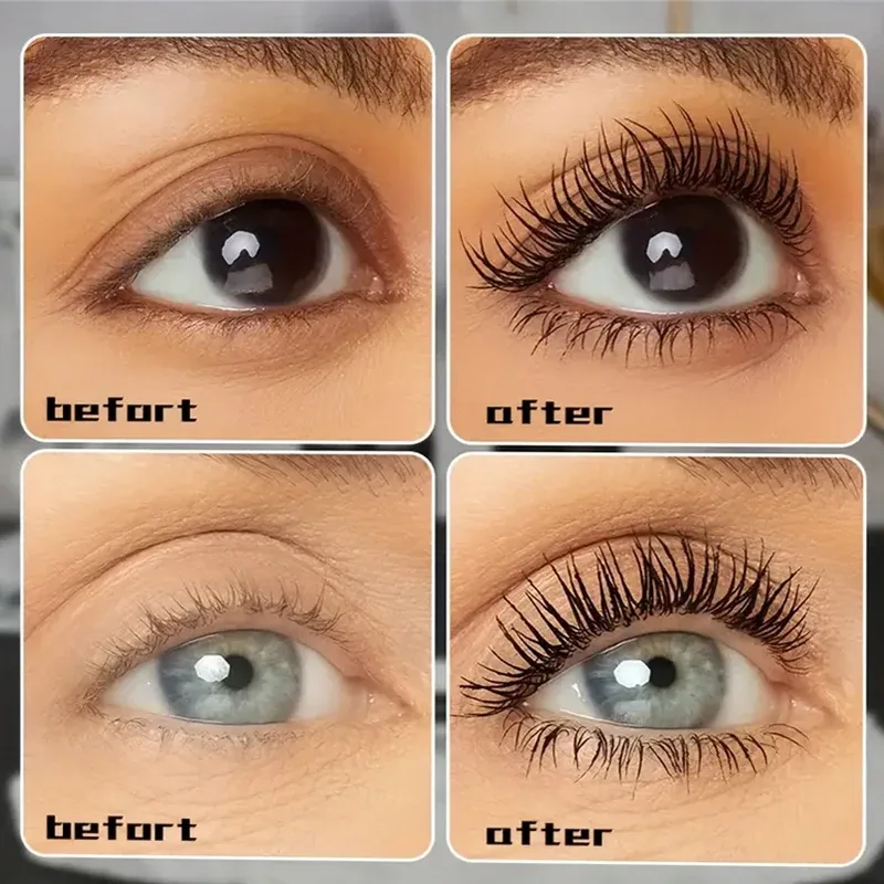 5D Black Waterproof Mascara Lengthens Eyelashes Extension Thick Silk Fiber Mascara Female Makeup Eye Cosmetics Tools for Gifts