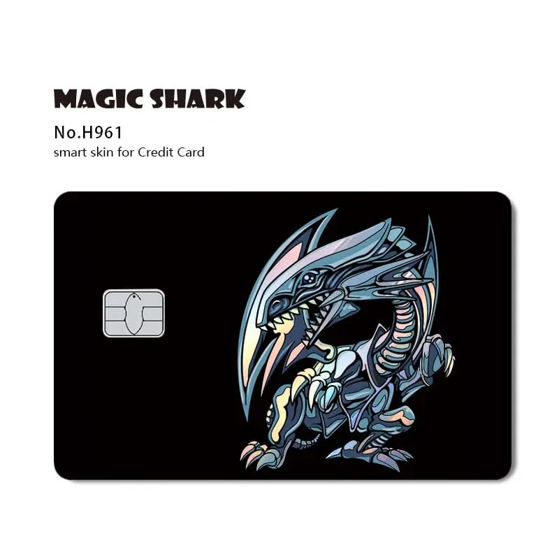 Magic Shark Yo-gi-oh Blue Eyes Dragon Game Shinny Holographic Laser Debit Credit Card Sticker Film Skin Front Cover — image 27