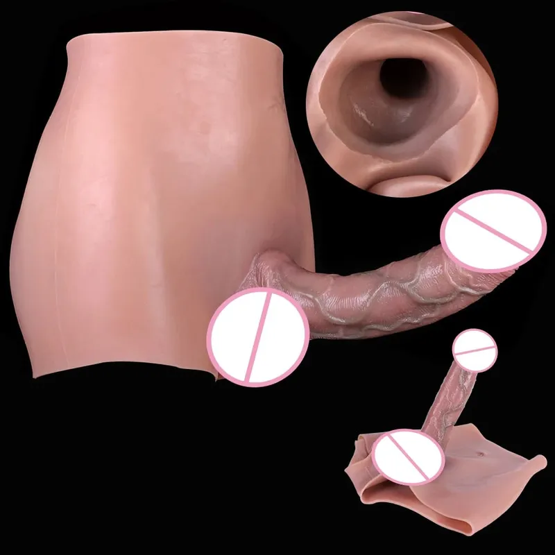 Strap-On Lifelike Penis Cover насадка на член Large Hollow DildoPants Intimate Adult Sex Toy for Couples Sex — image 4