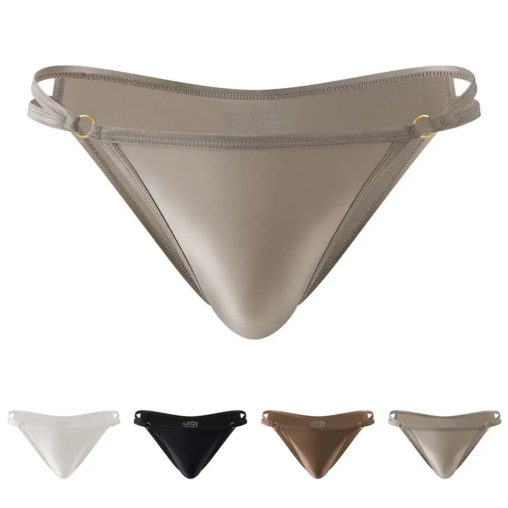Men's Shiny Satin Low Rise Briefs Half Wrapped Buttocks U Shaped Pouch Comfort Underwear Stretch Fabric Size M 2XL — image 2