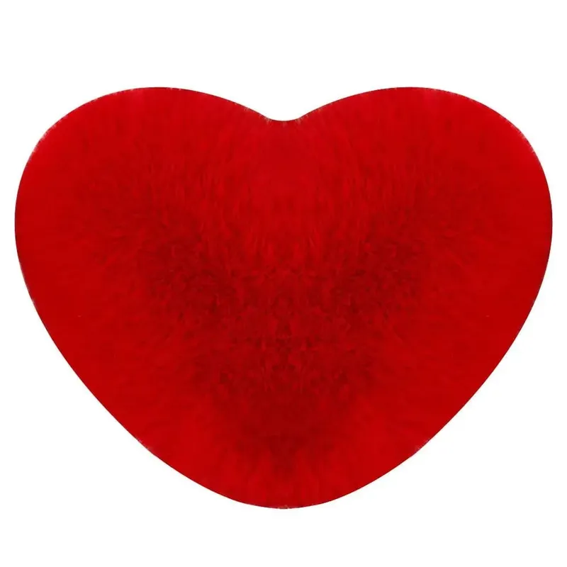 New Fur Heart Pillow Pink Color PP Cotton Heart Plush Pillow Fluffy Love Heart Shaped Stuffed Pillow for Birthday — image 5