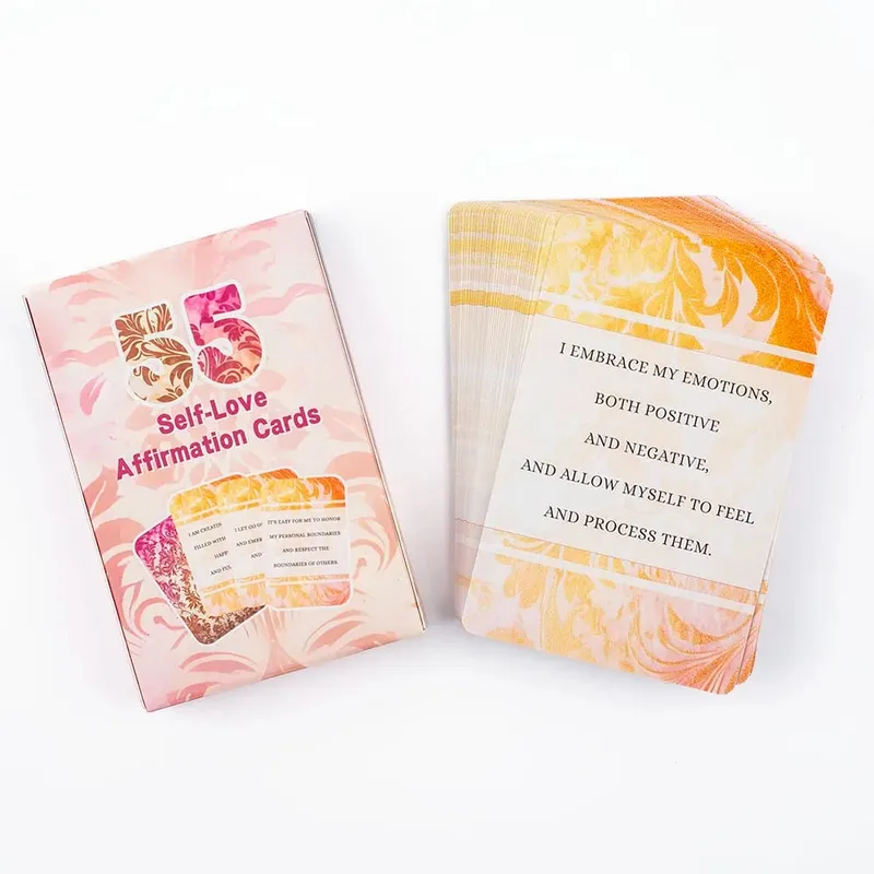 55pcs Self-Love Affirmation Card Set Positive Mental Health Quotes Board Game for Emotional Support And Healing Growth Self-Care — image 4