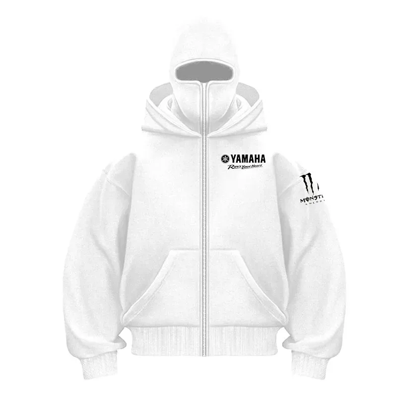 yamaha logo Printed Cotton Cycling Mask Zipper Hoodie Men and Women Autumn and Winter New Style Fashion Casual Retro Cycling Jer — image 4