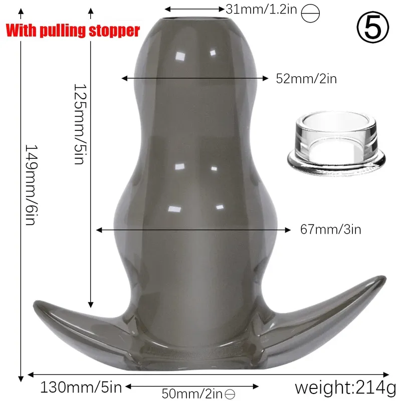 Paarse TPE holle tunnel buttplugset - Afgestudeerd open anale brancardpluggen Flexibel seksspeeltje voor mannen en vrouwen