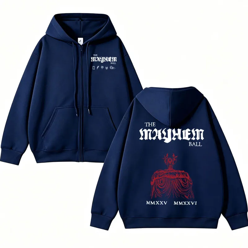 Lady Gaga The MAYHEM Ball Red Dress Zip Up Hoodies Fashion Pop Music Cardigan Sweatshirt Loose Fleece Casual Men Women Jackets — image 12