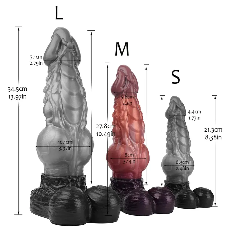 Double Layer Silicone Fantasy Dog Knot Dildo Blue Butt Plug with Sucker Anal Dilator Masturbate Sex toy for Adult 18+ — image 7