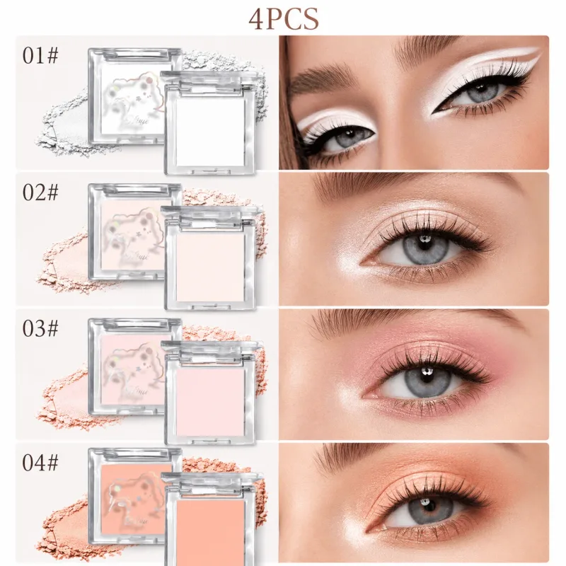 White Eyeshadow Palette Matte Shimmer Highlighter Waterproof Long Lasting Brightening Eye Makeup for Cut Crease — image 6