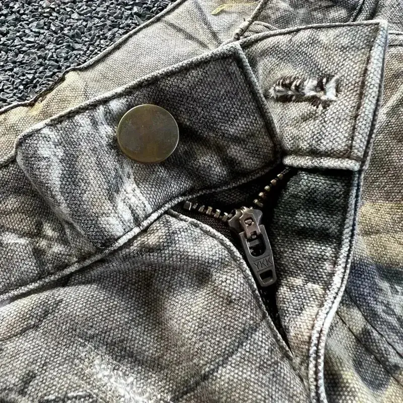 Men's Tree Branch Camouflage Jeans American Style Y2K Wide Leg Retro Loose Fashion Trend Street Straight Jeans Camo Pants Y2K