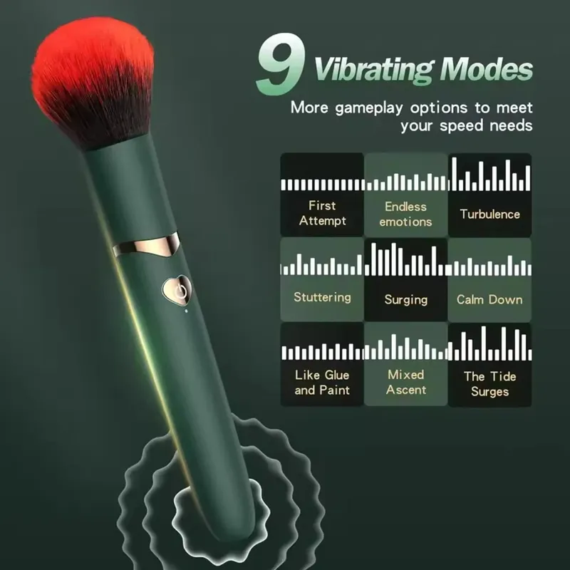 Makeup Brush G Spot Vibrator for Women Powerful Clitoris Nipple Stimulator Vagina Massager Dildo Masturbator Sex Toys Couples