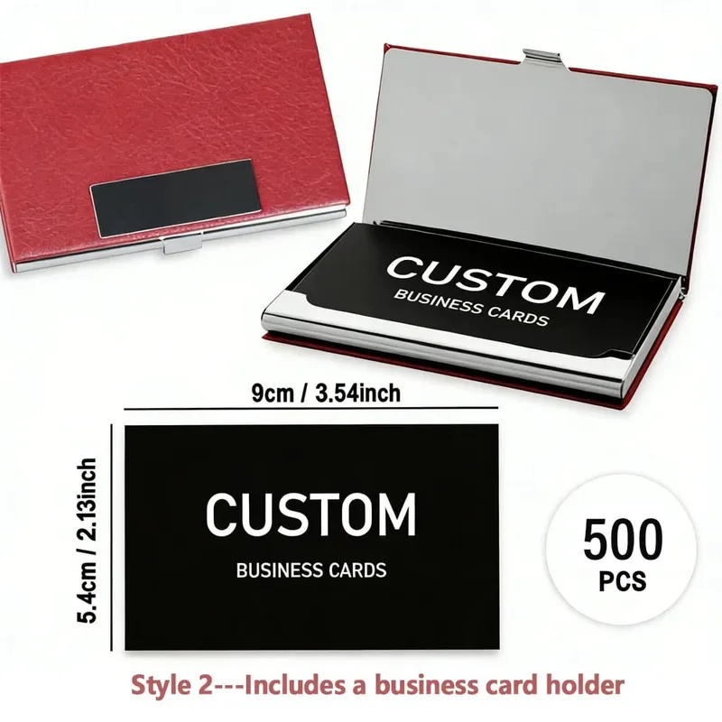 200/500/1000pcs Customizable Cards Personalized Business Cards with Acrylic Storage Box Matte Film Thank You Invitations — image 13