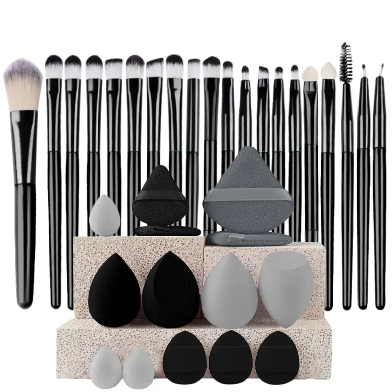 20pcs Makeup Brush Set Soft Fluffy Cosmetic Foundation Powder Eyeshadow Kabuki Blending Make Up Brush Beauty Tool Makeup Sponge