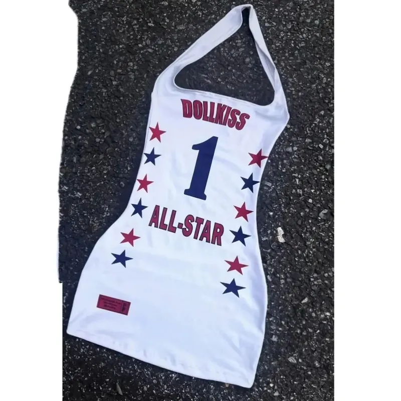 2025 Streetwear Letter Printing Halter Dress Harajuku Sexy Sleeveless Mini Dresses Y2k Aesthetic Women Backless Bodycon Vestidos — image 8