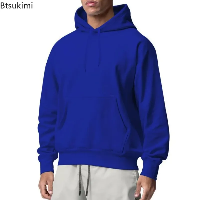 2026 New Men's Fashion Harajuku Hooded Sweatshirts Casual All-match Pullovers Male Streetwear Autumn Winter Fleece Warm Hoodies — image 4