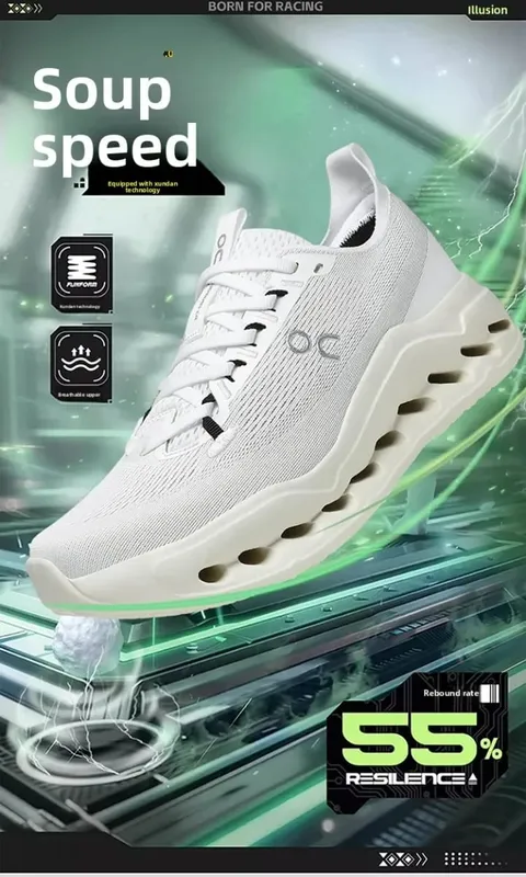 Men's Running Shoes Breathable Mesh Shock Absorption Hollow Out Sole Lightweight Sports Sneakers Non-slip Walking Shoes — image 8